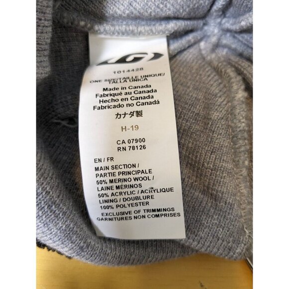 Louis Garneau Merino Wool Blend Hat Beanie NEW Nordic Sport Cap White Gray Pom - Picture 10 of 10
